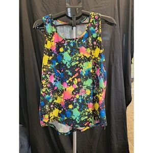 Large Multicolor Paint Splatter Tank Womens